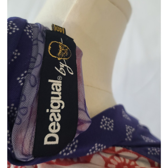 Desigual By Christian Lacroix Womens Multicolor Patchwork Mesh Jacket US 10 - Picture 7 of 7